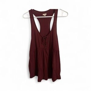 Aerie Deep Red Lace-Up Tank Top